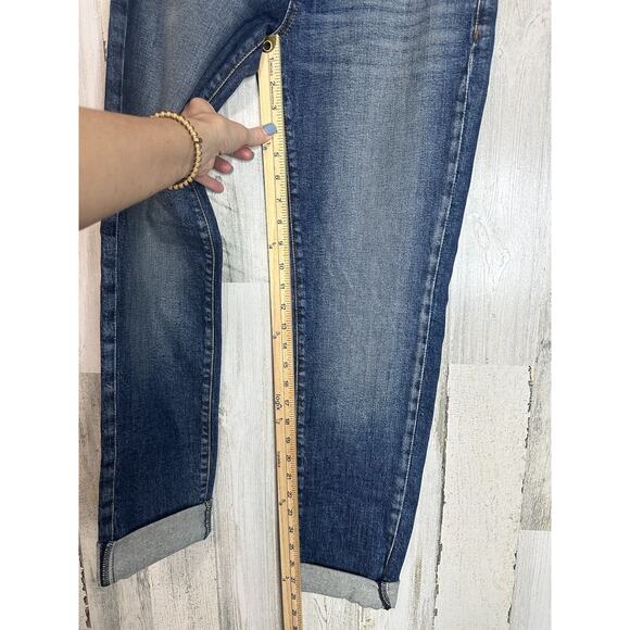 NWT Fidelity AXL Jeans Cortez Blue Women’s Denim Mid Rise Crop Rolled Hem 26 - Picture 5 of 10